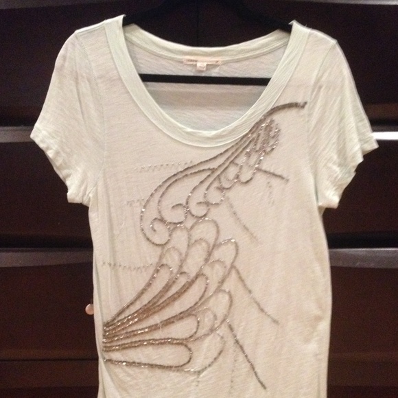 J. Crew Embellished Tee in Mint Green