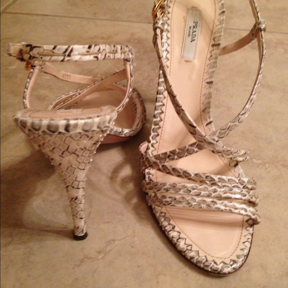 Prada tan high heels
