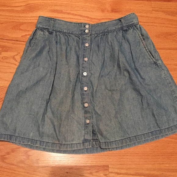 Frenchi chambray mini a-line skirt