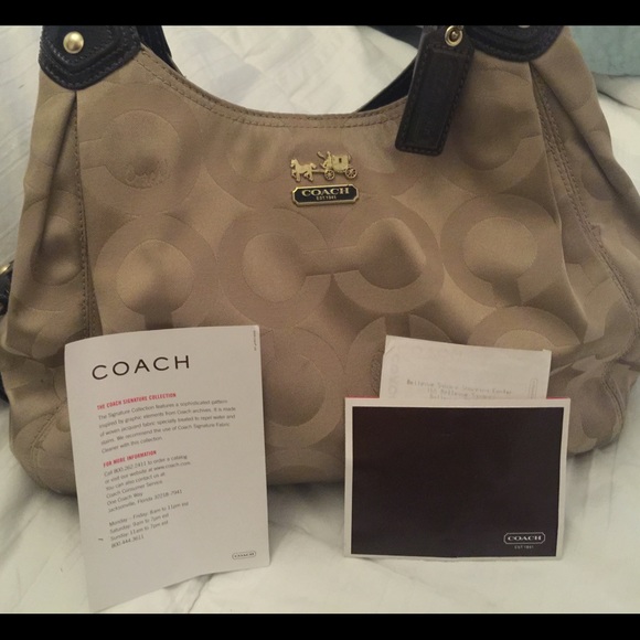 COACH MADISON MAGGIE OP ART SATEEN SIGNATURE BAG - Picture 1 of 4