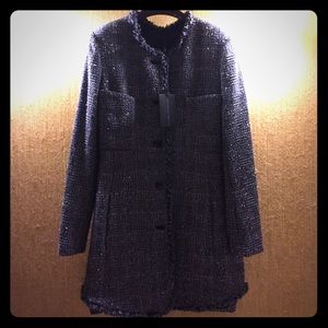 Theyskens' Theory Metallic Tweed Coat