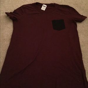 TRADE!?! PINK VS Maroon Tshirt with Black Pocket
