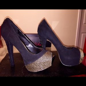 Black Suede Platform Heels