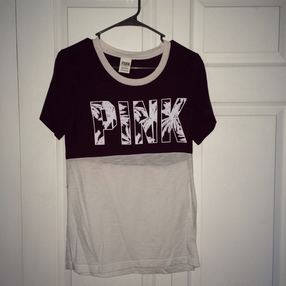 burgundy and white vs pink tee