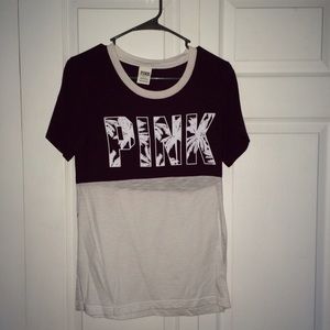 burgundy and white vs pink tee