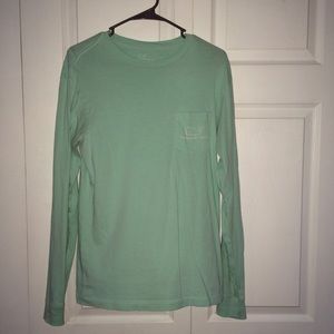 mens mint green long sleeve vv shirt