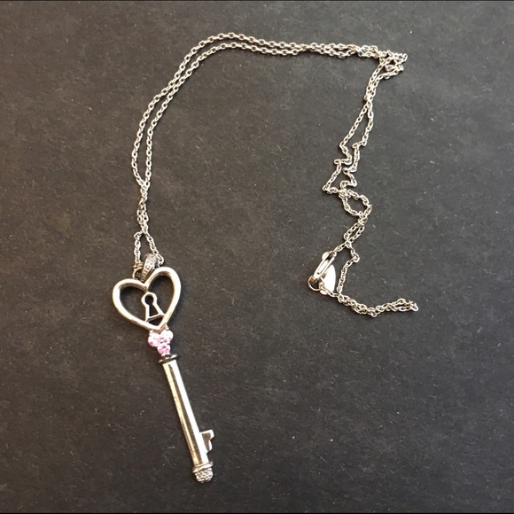 Sterling silver key necklace