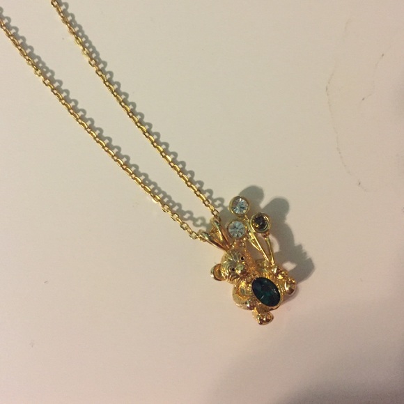Birthstone w/ bear necklace! - Picture 1 of 3
