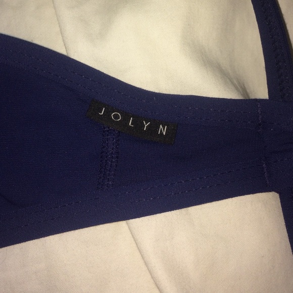 JOLYN NAVY MISFIT TOP LARGE TIE BACK SWIM - Picture 2 of 4