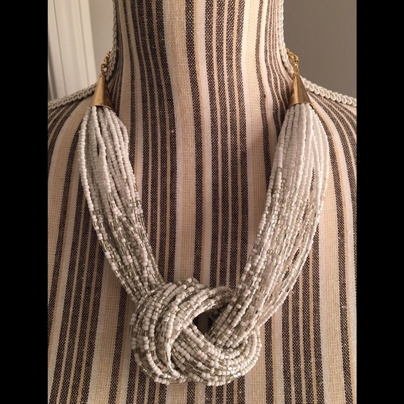White and silver necklace