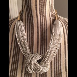 White and silver necklace