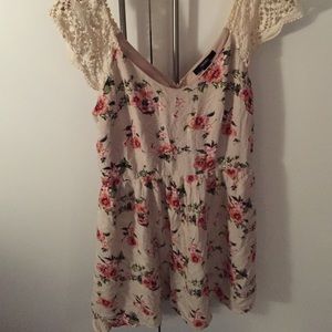 Lace Sleeves Floral Dress