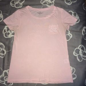womens light pink vv short sleeve