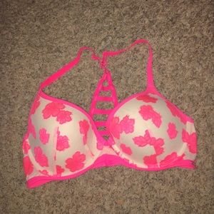 Victoria's Secret hot pink cross back bra