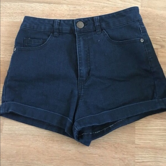 High waisted denim shorts