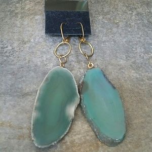 Earrings - Green Agate 3 inches