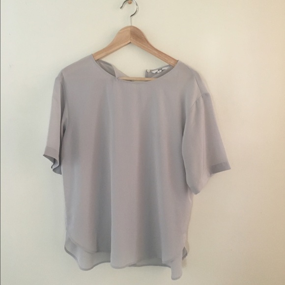UNIQLO Light Gray Silk Top