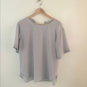 UNIQLO Light Gray Silk Top