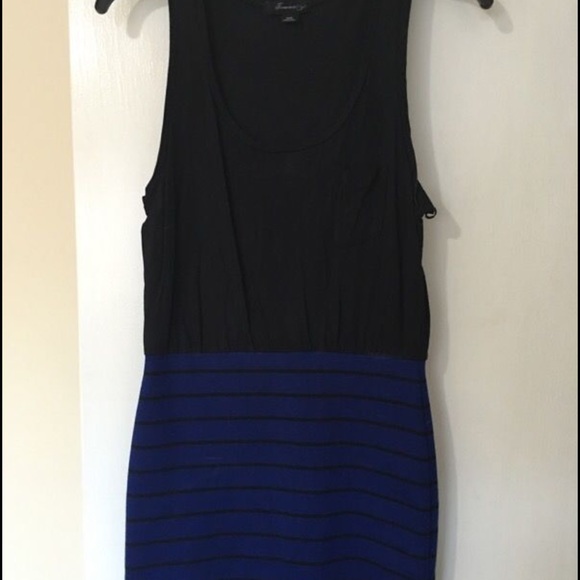 Fitted Royal Blue and Black Dress