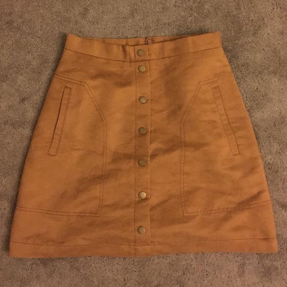 H&M Camel faux suede skirt