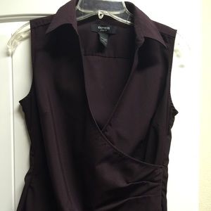 Sleeveless wrap shirt