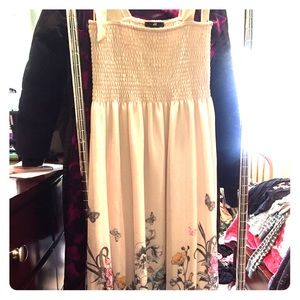 White dress with flora print