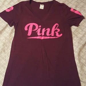 VS PINK SZ L V-NECK TEE !