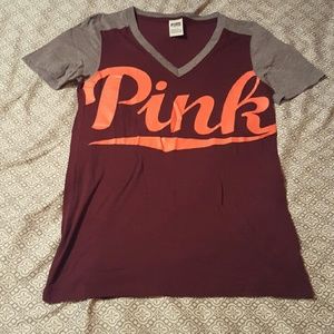 VS PINK SZ L V-NECK TEE !