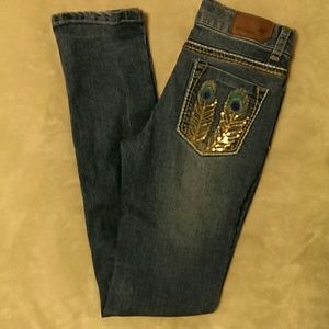 Young Ladies Vigoss Peacock Feathers Jeans