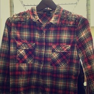 Soft flannel shirt with spikes