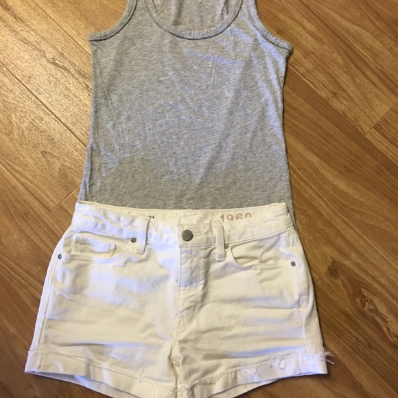 Gap 1969 Slim Cut-Offs White Denim Shorts