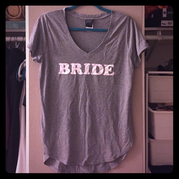 Bride soft gray v neck t-shirt