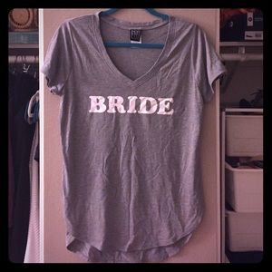 Bride soft gray v neck t-shirt
