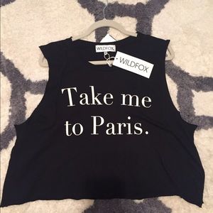 NWT Wildfox Take Me to Paris cropped tank