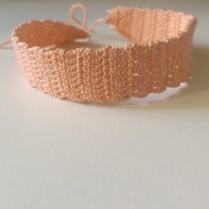 Light Peach/Pink Crochet Choker