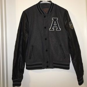 Gray And Black Varsity Jacket