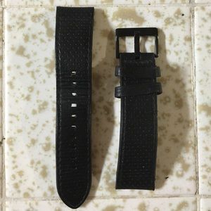 Armani Exchange Black Leather Watch Band