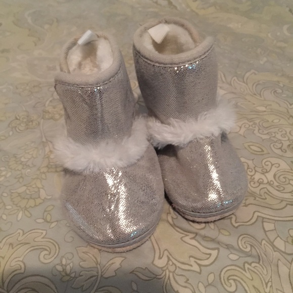 Silver and white boots