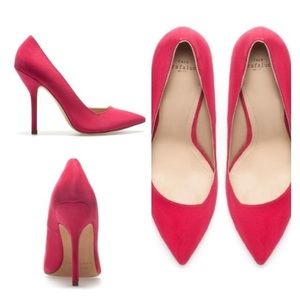 Zara pink suede pointed toe pumps size 39/8