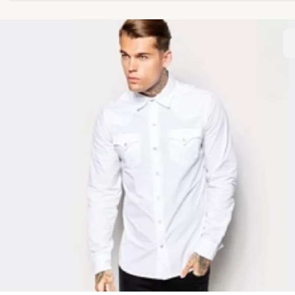 true religion white button up shirt