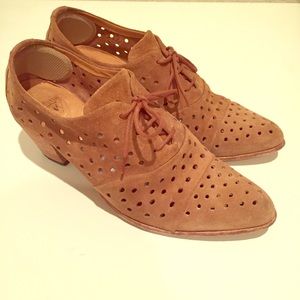 John Fluevog Tan Suede Shoes