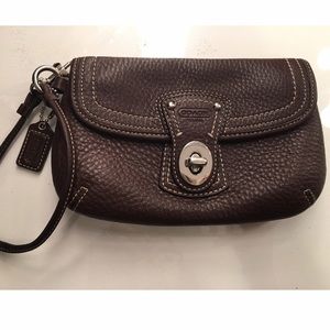 Coach dark brown Wristlet