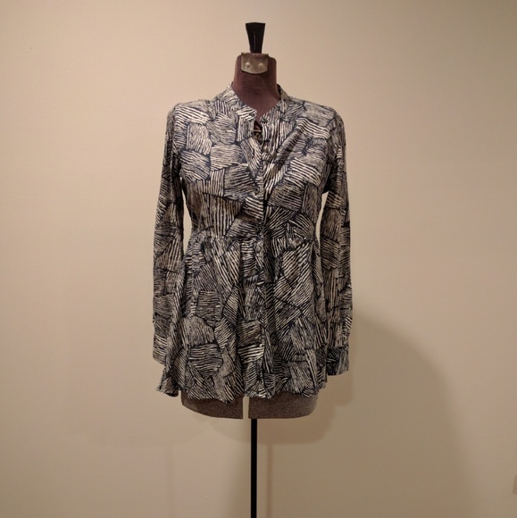 Anthropologie button down print blouse by Maeve
