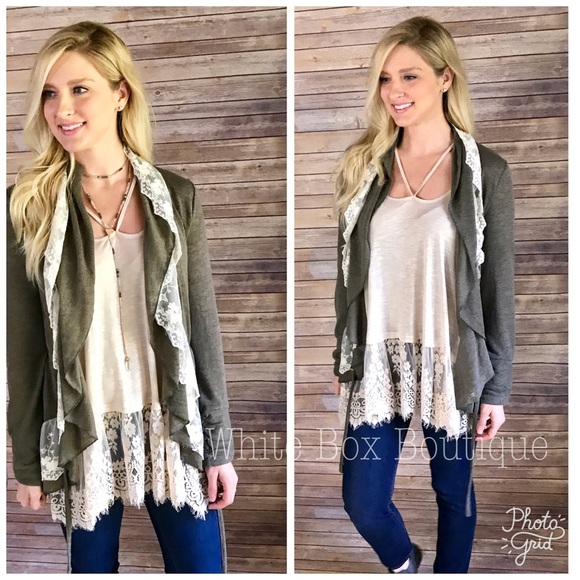 Sweaters - LAST Small Lace Ruffle Cardigan