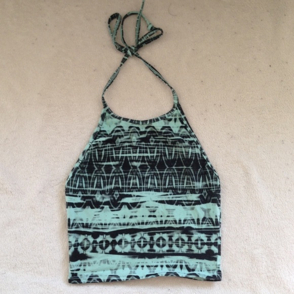 Turquoise tie dye halter worn 2x perfect - Picture 2 of 7