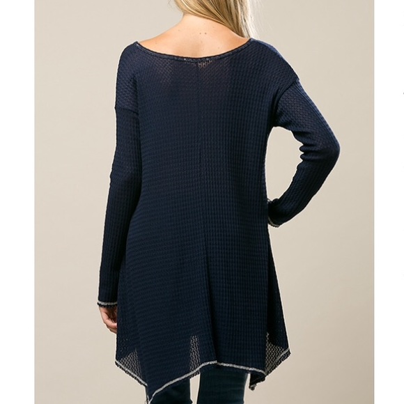 🍂Navy Handkerchief Hem Tunic - Picture 2 of 4