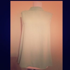 High neck open back top