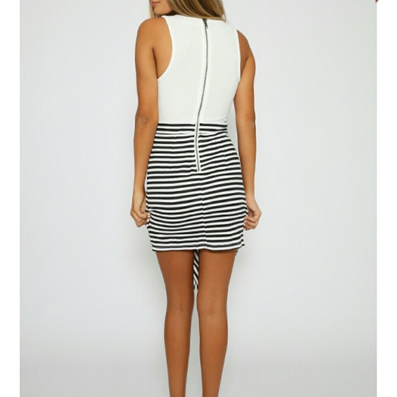 Fancy and Sexy Kade dress in stripes. - Picture 3 of 4