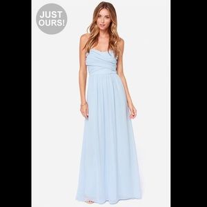 LULUS royal engagement strapless dress light blue