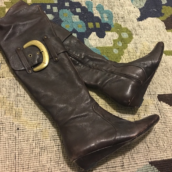 Anthropologie Le Due boot w/buckle